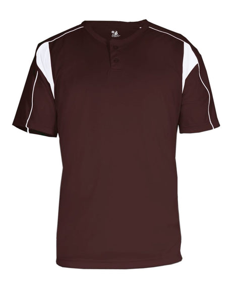 Alleson Athletic Youth B-Core Pro Placket Jersey. 2937 - Maroon/ White