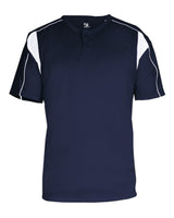 Alleson Athletic Youth B-Core Pro Placket Jersey. 2937 - Navy/ White