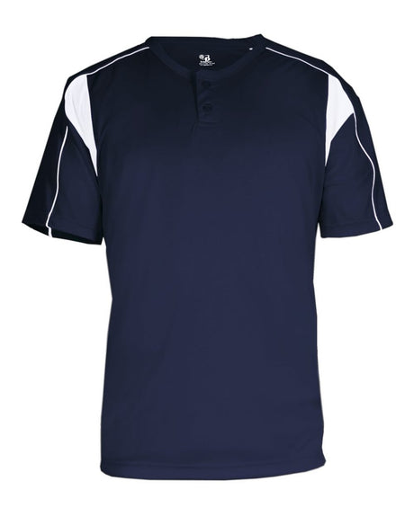 Alleson Athletic Youth B-Core Pro Placket Jersey. 2937 - Navy/ White