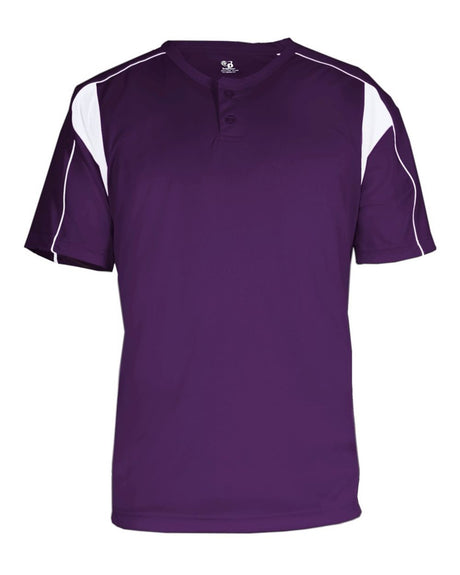 Alleson Athletic Youth B-Core Pro Placket Jersey. 2937 - Purple/ White