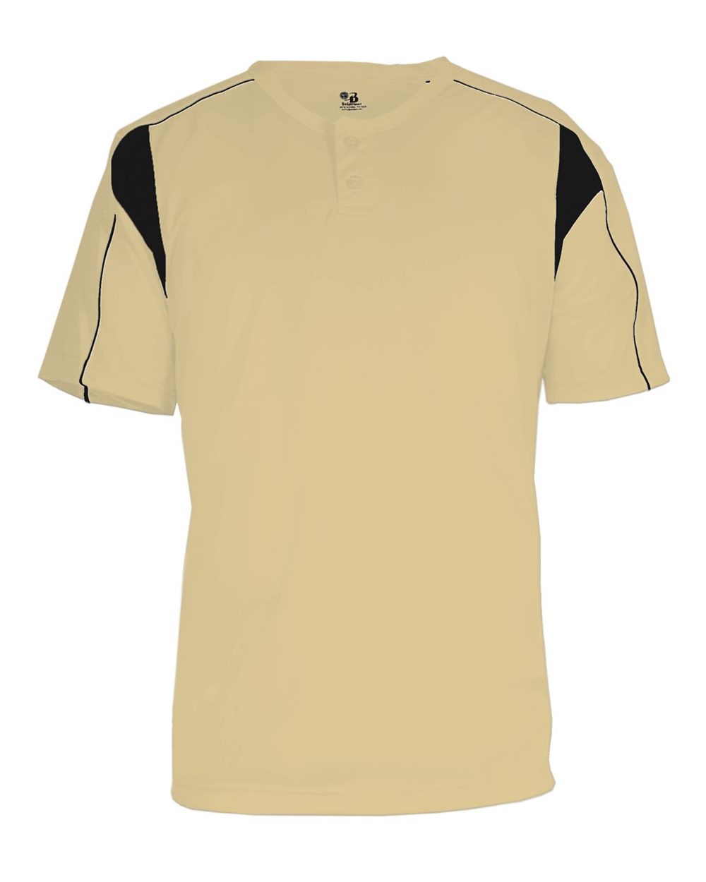 Alleson Athletic Youth B-Core Pro Placket Jersey. 2937 - Vegas Gold/ Black