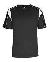 Alleson Athletic Men's B-Core Pro Placket Jersey. 7937 - Black/ White