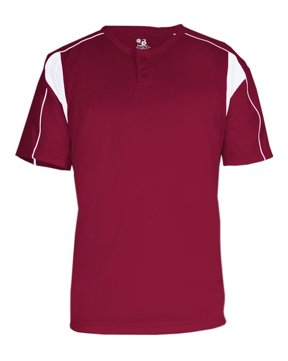Alleson Athletic Men's B-Core Pro Placket Jersey. 7937 - Cardinal/ White