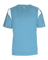 Alleson Athletic Men's B-Core Pro Placket Jersey. 7937 - Columbia Blue/ White