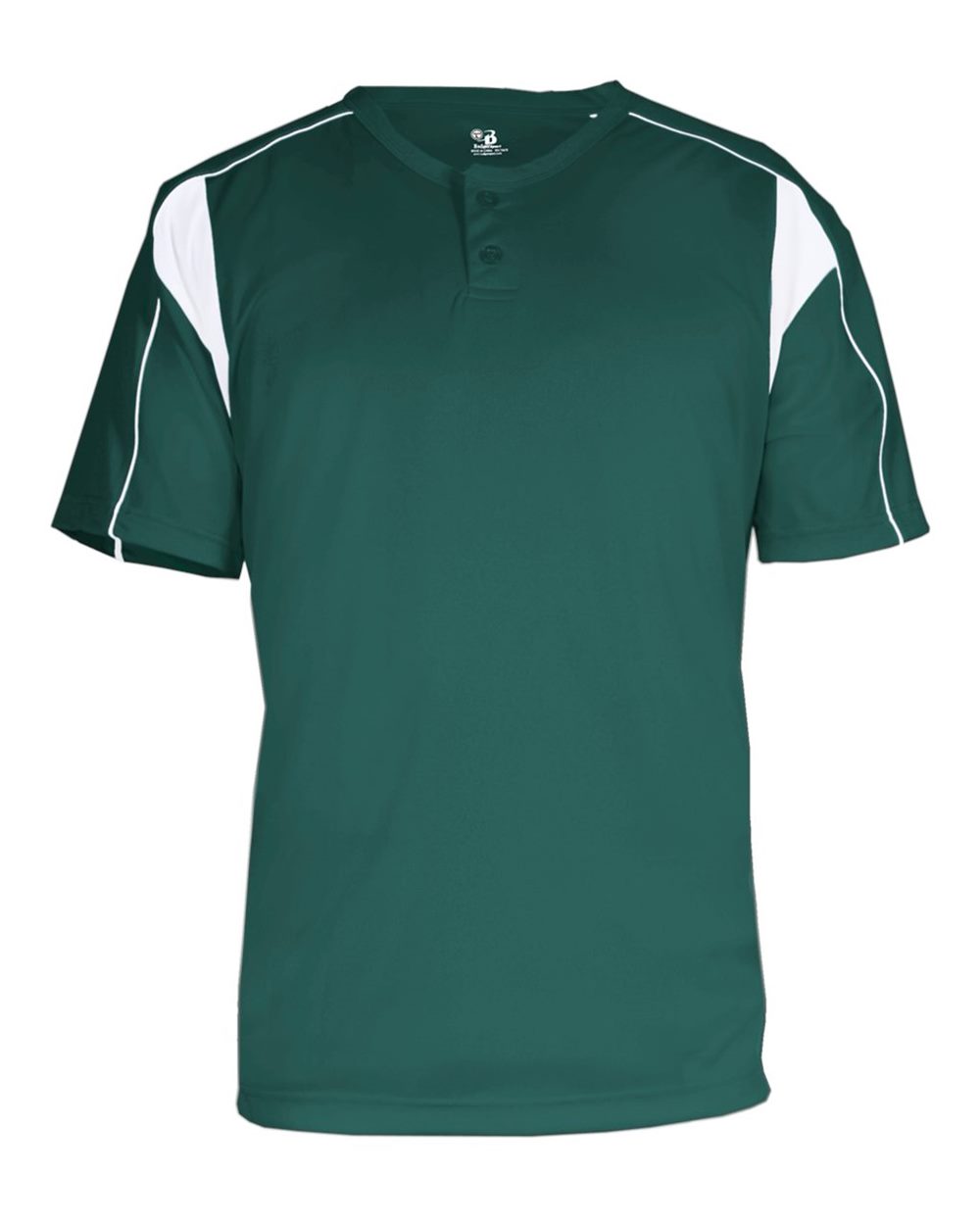 Alleson Athletic Men's B-Core Pro Placket Jersey. 7937 - Forest/ White