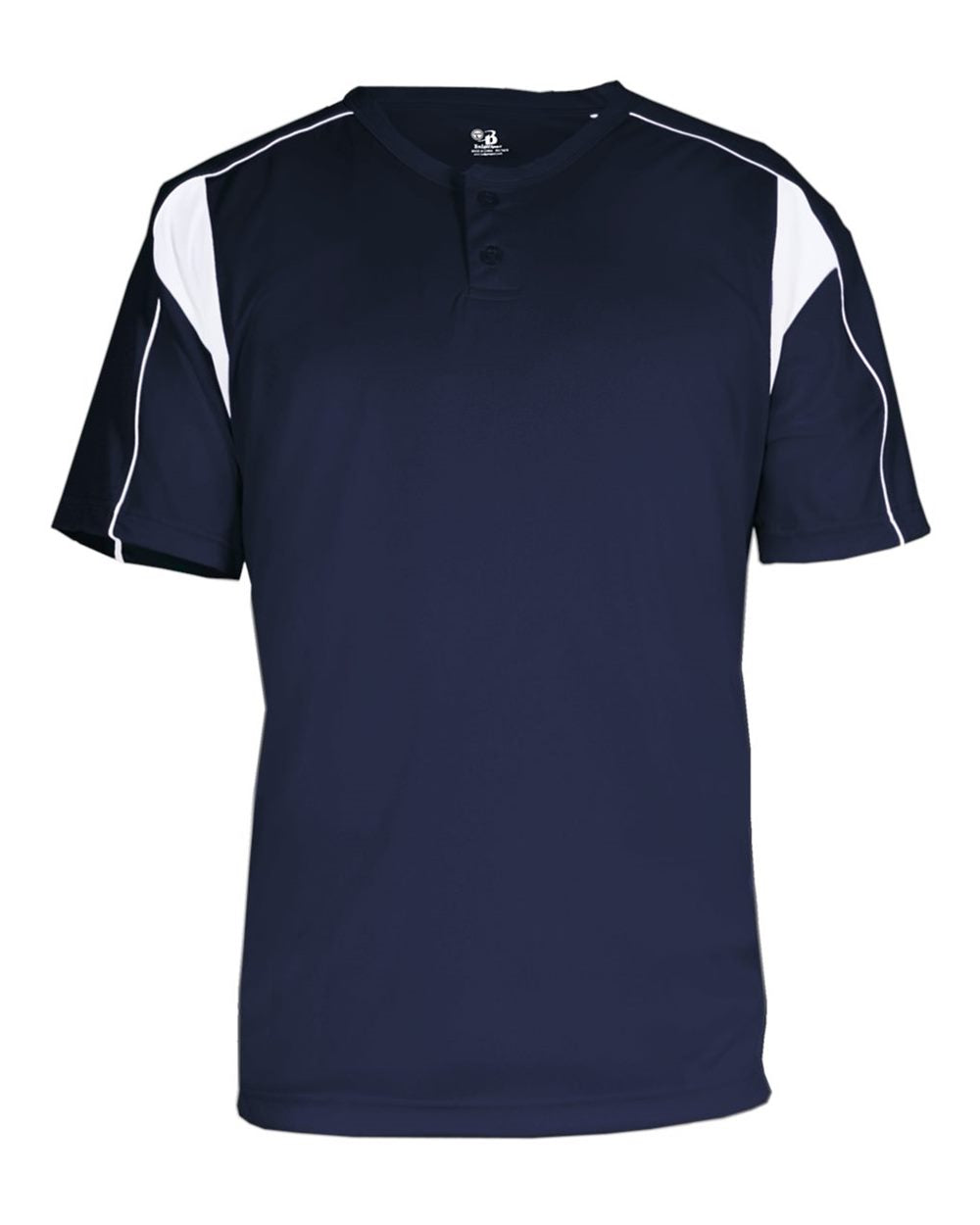 Alleson Athletic Men's B-Core Pro Placket Jersey. 7937 - Navy/ White