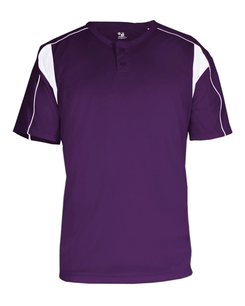 Alleson Athletic Men's B-Core Pro Placket Jersey. 7937 - Purple/ White