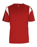 Alleson Athletic Men's B-Core Pro Placket Jersey. 7937 - Red/ White
