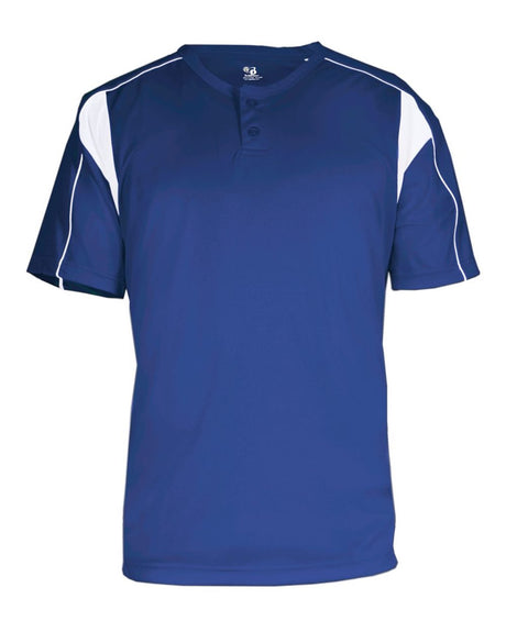 Alleson Athletic Men's B-Core Pro Placket Jersey. 7937 - Royal/ White