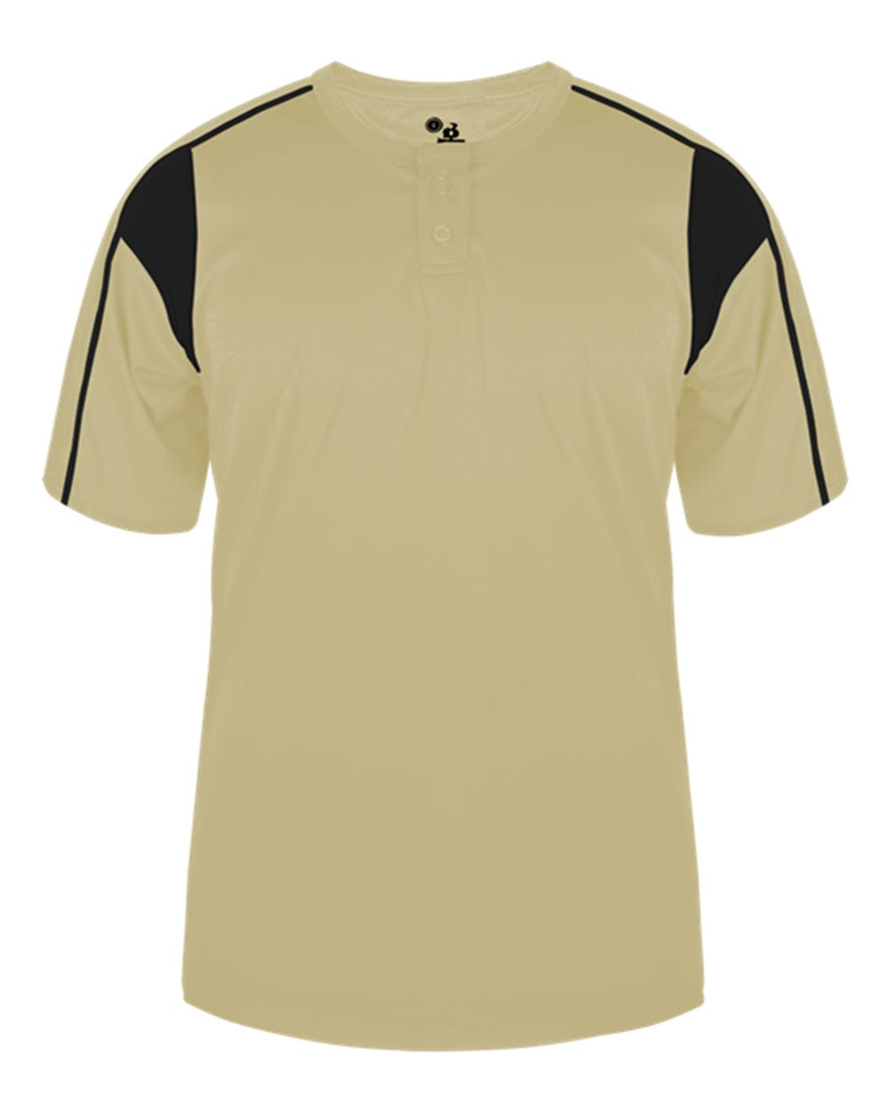 Alleson Athletic Men's B-Core Pro Placket Jersey. 7937 - Vegas Gold/ Black