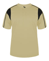 Alleson Athletic Men's B-Core Pro Placket Jersey. 7937 - Vegas Gold/ Black