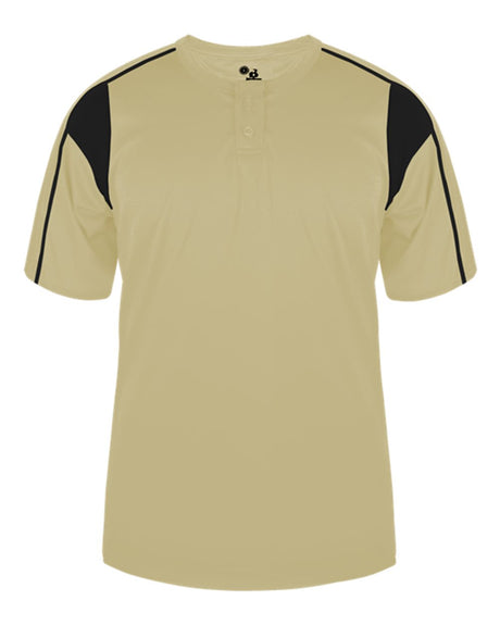 Alleson Athletic Men's B-Core Pro Placket Jersey. 7937 - Vegas Gold/ Black