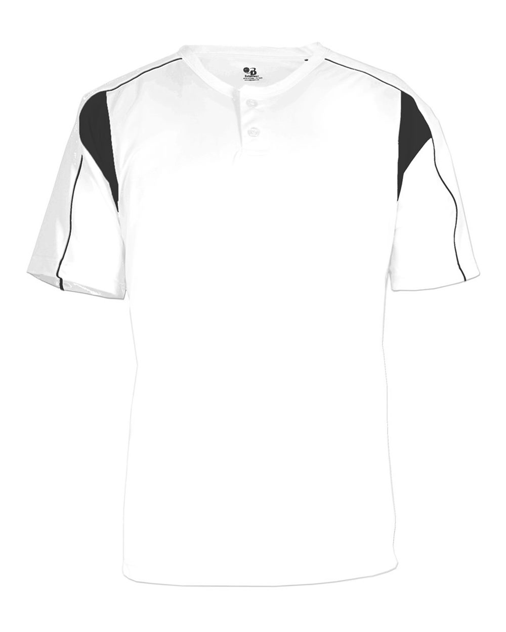 Alleson Athletic Men's B-Core Pro Placket Jersey. 7937 - White/ Black