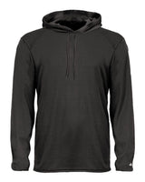 Badger Unisex B-Core Hooded Long Sleeve T-Shirt. 4105 - Black
