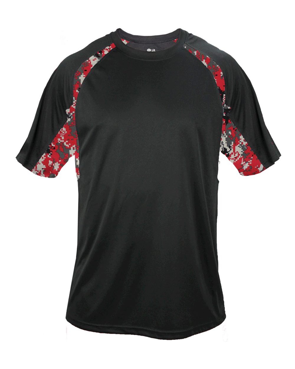 Badger Men's Hook Digital T-Shirt. 4140 - Black/ Red