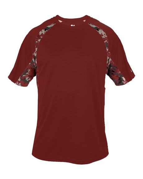 Badger Men's Hook Digital T-Shirt. 4140 - Cardinal/ Cardinal Digital