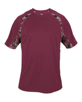 Badger Men's Hook Digital T-Shirt. 4140 - Maroon/ Maroon Digital