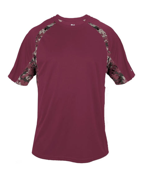 Badger Men's Hook Digital T-Shirt. 4140 - Maroon/ Maroon Digital