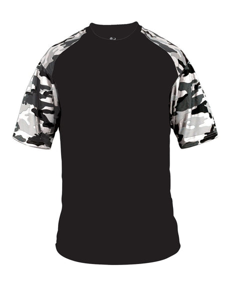 Badger Men's Camo Sport T-Shirt. 4141 - Black/ White Camo