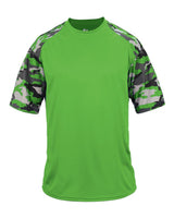 Badger Men's Camo Sport T-Shirt. 4141 - Lime/ Lime Camo