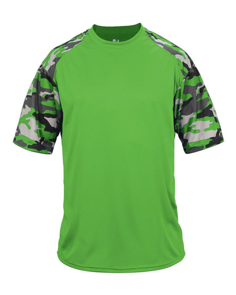 Badger Men's Camo Sport T-Shirt. 4141 - Lime/ Lime Camo
