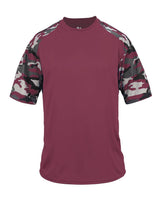 Badger Men's Camo Sport T-Shirt. 4141 - Maroon/ Maroon Camo