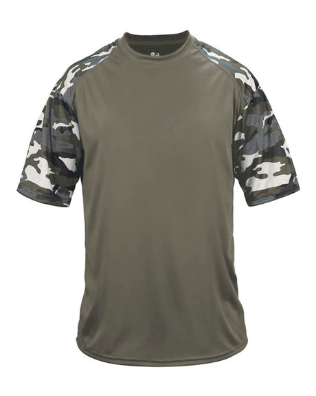 Badger Men's Camo Sport T-Shirt. 4141 - OD Green/ OD Green Camo
