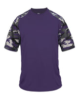 Badger Men's Camo Sport T-Shirt. 4141 - Purple/ Purple Camo