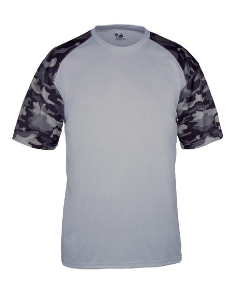 Badger Men's Camo Sport T-Shirt. 4141 - Silver/ Black Camo