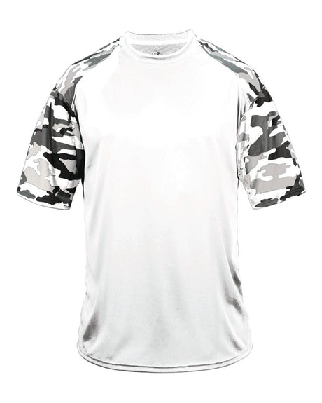 Badger Men's Camo Sport T-Shirt. 4141 - White/ White Camo