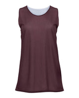 Badger Women's Pro Mesh Reversible Tank Top. 8978 - Maroon/ White