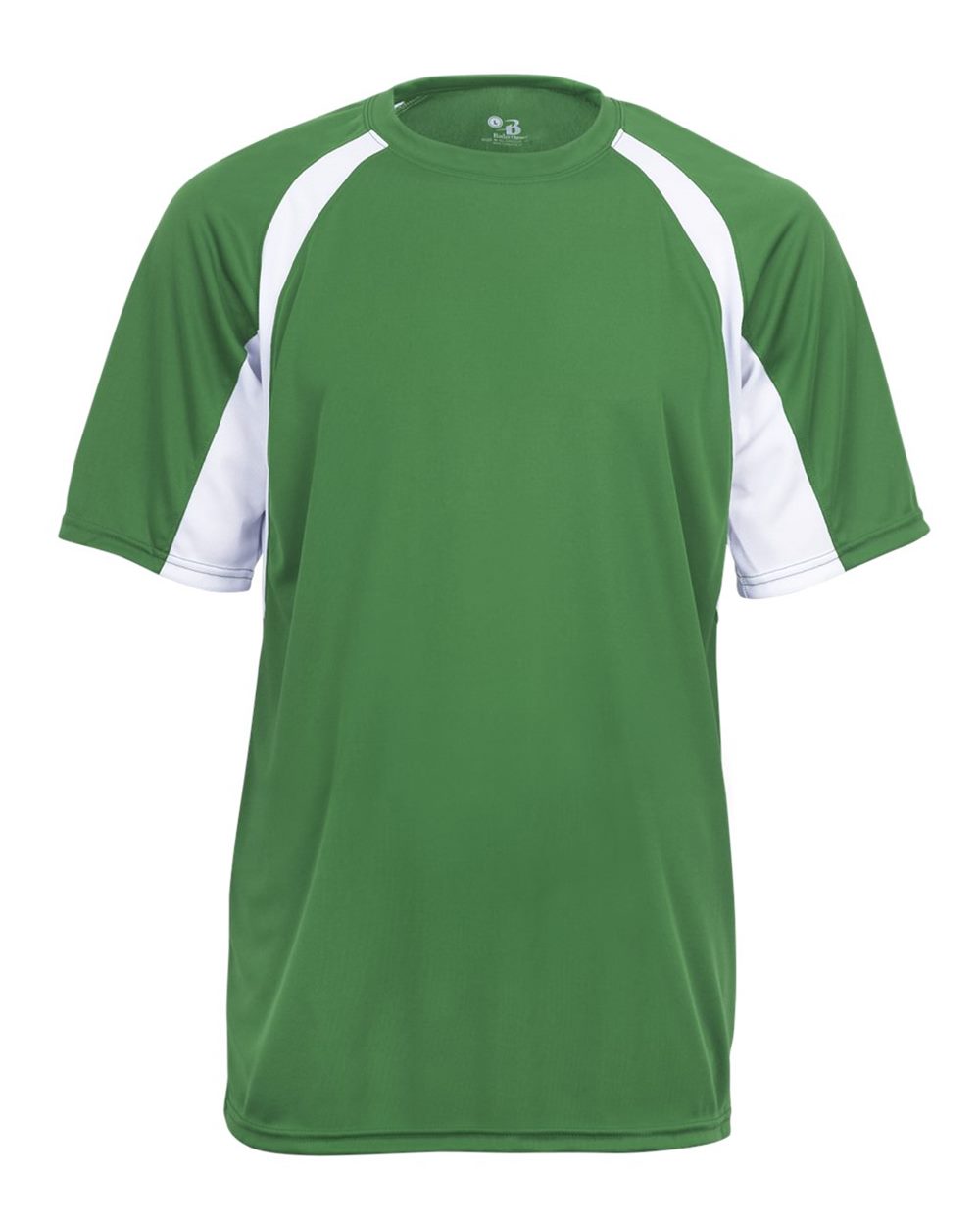 Badger Men's B-Core Hook T-Shirt. 4144 - Kelly/ White