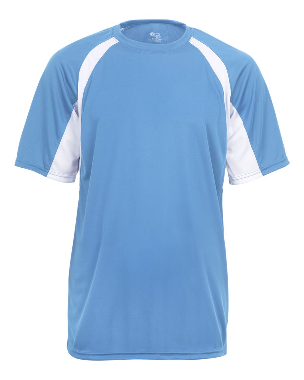 Badger Men's B-Core Hook T-Shirt. 4144 - Columbia Blue/ White