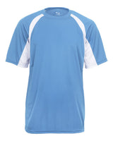 Badger Men's B-Core Hook T-Shirt. 4144 - Columbia Blue/ White