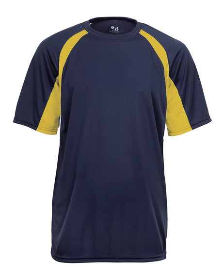 Badger Men's B-Core Hook T-Shirt. 4144 - Navy/ Gold