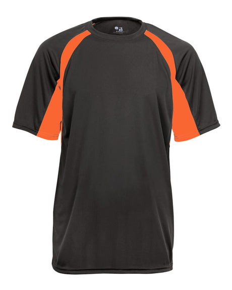 Badger Men's B-Core Hook T-Shirt. 4144 - Graphite/ Safety Orange