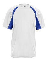 Badger Men's B-Core Hook T-Shirt. 4144 - White/ Royal