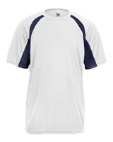 Badger Men's B-Core Hook T-Shirt. 4144 - White/ Navy