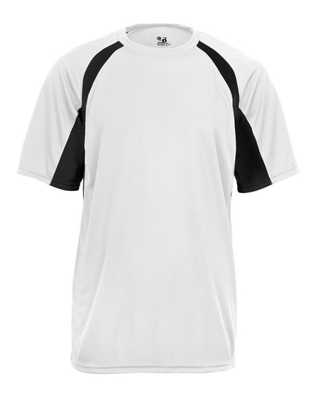 Badger Men's B-Core Hook T-Shirt. 4144 - White/ Black
