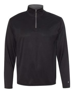 Badger Men's B-Core Quarter-Zip Pullover. 4102 - Black/ Graphite