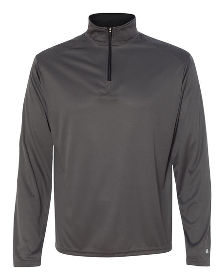 Badger Men's B-Core Quarter-Zip Pullover. 4102 - Graphite/ Black
