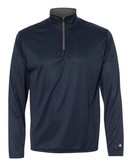 Badger Men's B-Core Quarter-Zip Pullover. 4102 - Navy/ Graphite
