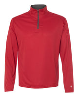 Badger Men's B-Core Quarter-Zip Pullover. 4102 - Red/ Graphite