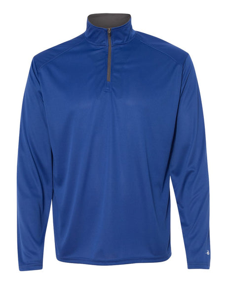 Badger Men's B-Core Quarter-Zip Pullover. 4102 - Royal/ Graphite