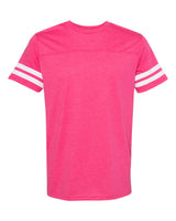 LAT Unisex Football Fine Jersey Tee. 6937 - Vintage Hot Pink/ White