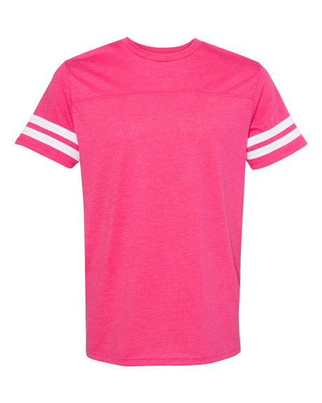 LAT Unisex Football Fine Jersey Tee. 6937 - Vintage Hot Pink/ White