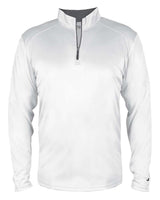 Badger Youth B-Core Quarter-Zip Pullover. 2102 - White/ Graphite