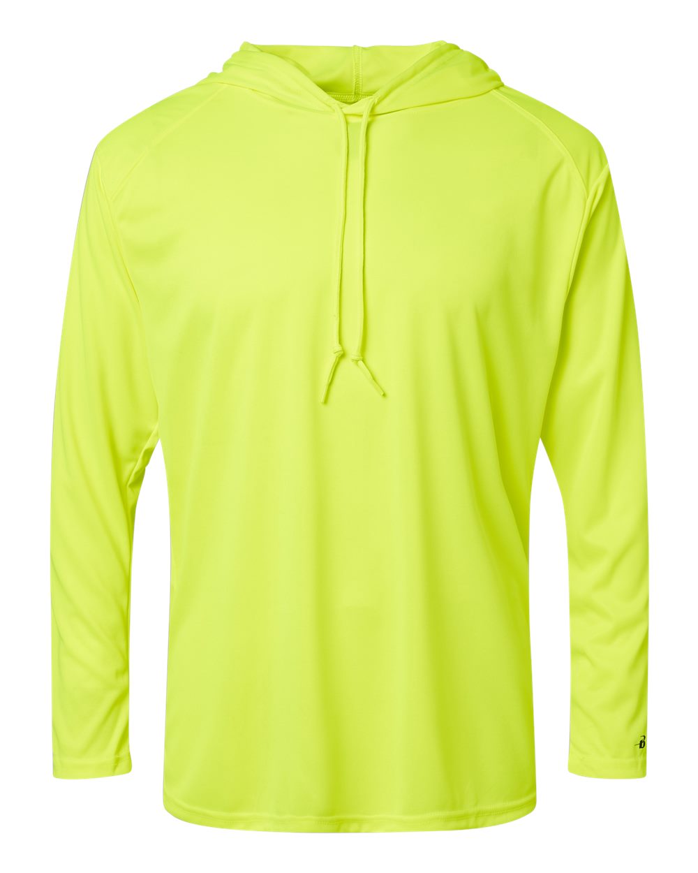 Badger Unisex B-Core Hooded Long Sleeve T-Shirt. 4105 - Safety Yellow