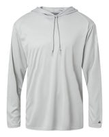 Badger Unisex B-Core Hooded Long Sleeve T-Shirt. 4105 - Silver