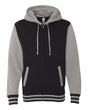 Independent Trading Co. Unisex Heavyweight Varsity Full-Zip Hooded Sweatshirt. IND45UVZ - Black/ Gunmetal Heather